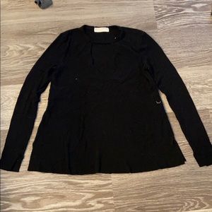Black Peekaboo Chest long sleeve